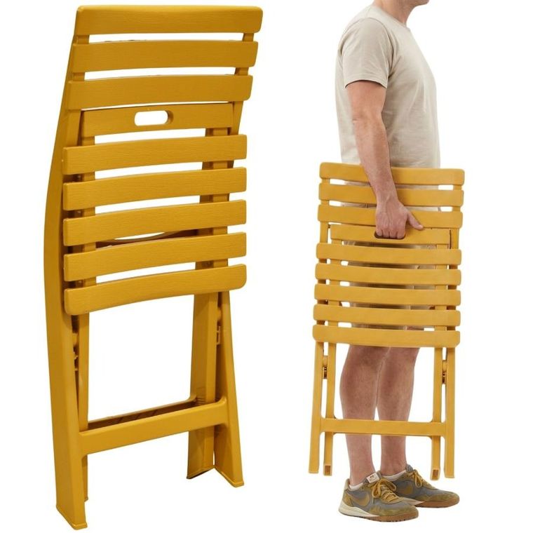 Koopman, Komodo, krzesła cateringowe, składane, plastikowe, beżowe, 4 szt.