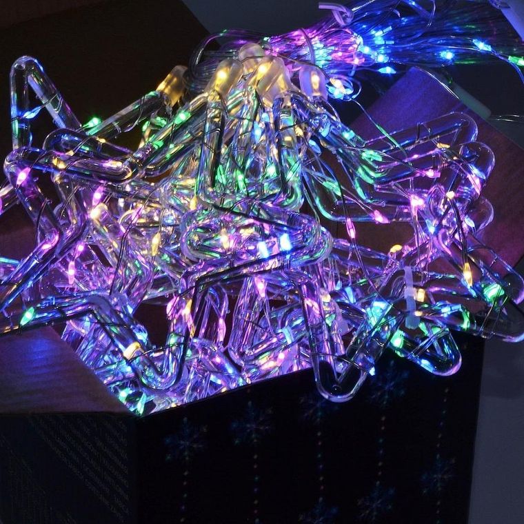 Koopman, lampki choinkowe, kurtyna świetlna, 235 LED, multikolor, 120-120 cm