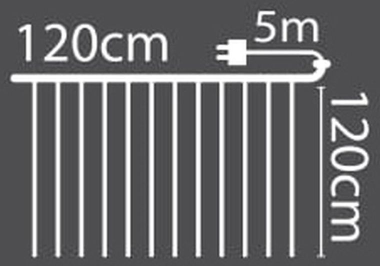 Koopman, lampki choinkowe, kurtyna świetlna, z pilotem, zew/wew, 144 LED, 120-120 cm