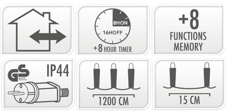 Koopman, lampki choinkowe, kurtyna świetlna zewnętrzna, 360 led, ciepły biały
