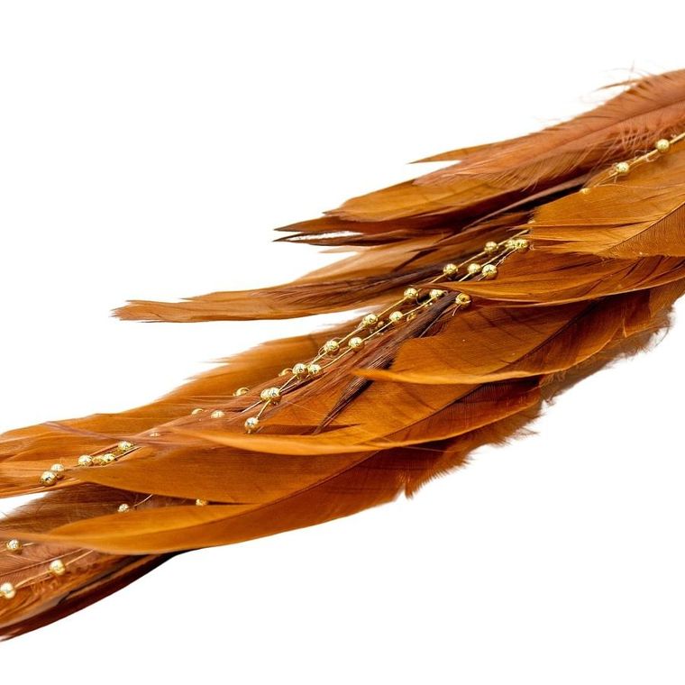 Koopman, ptaszek dekoracyjny na klipsie, brązowo-miedziany, 38 cm