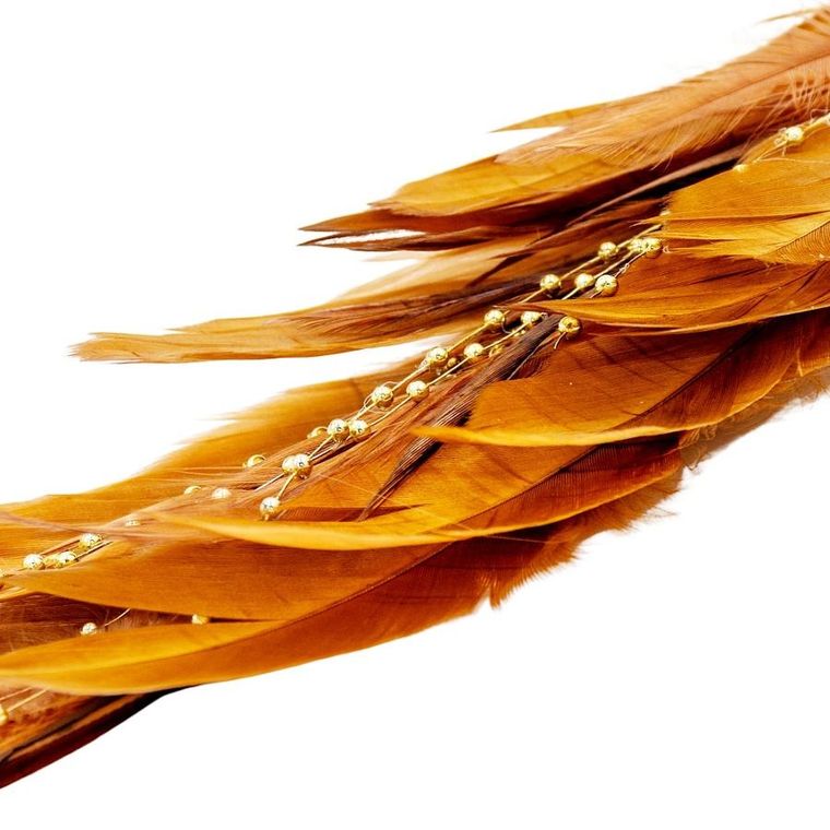 Koopman, ptaszek dekoracyjny na klipsie, złoty, 38 cm