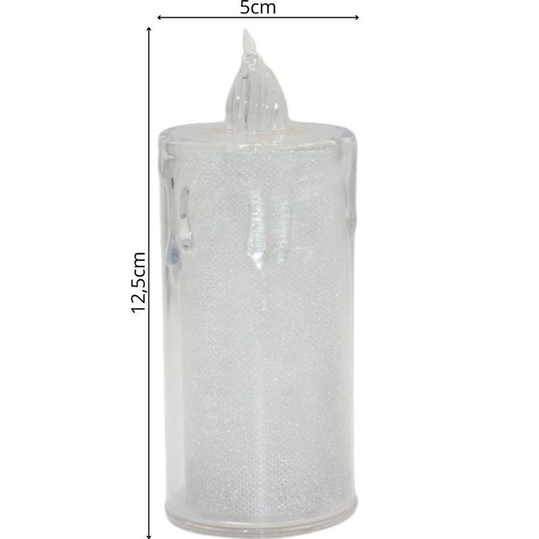 Koopman, świeca dekoracyjna, transparentna, ciepły biały, 1 LED, 12,5 cm