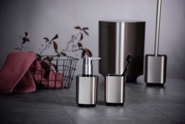 Kosz łazienkowy, Auron, z obrotową pokrywą, chrom