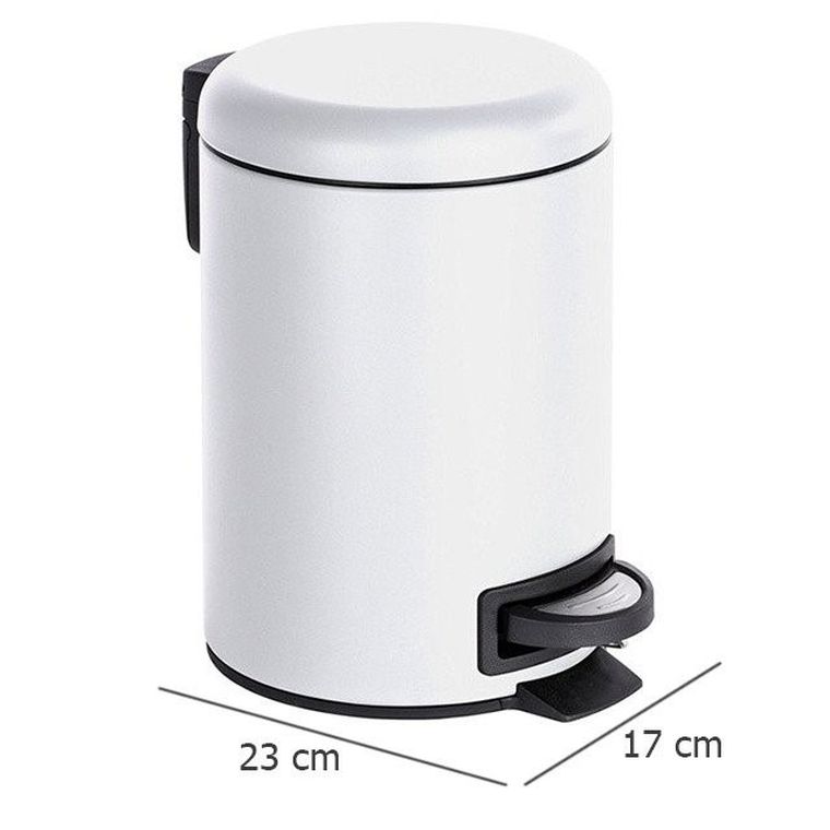 Kosz łazienkowy, Leman matt, biały, 3 l