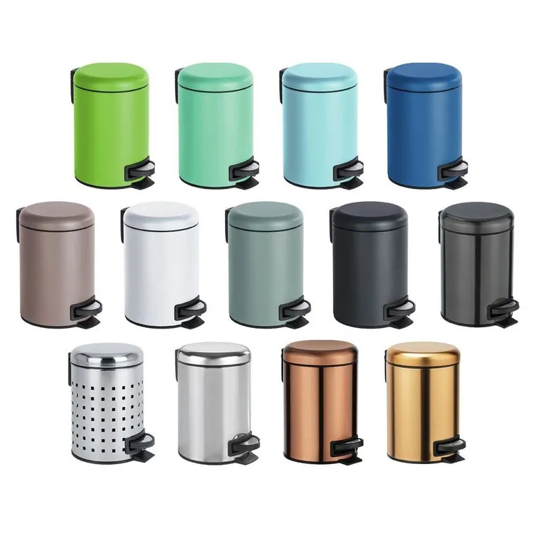 Kosz łazienkowy, Leman matt, czarny, 3 l