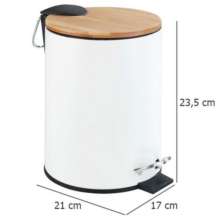 Kosz łazienkowy, tortona, Easy Close, 3 l, biały matowy