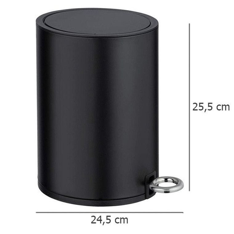 Kosz łazienkowy z pedałem, Monza, czarny