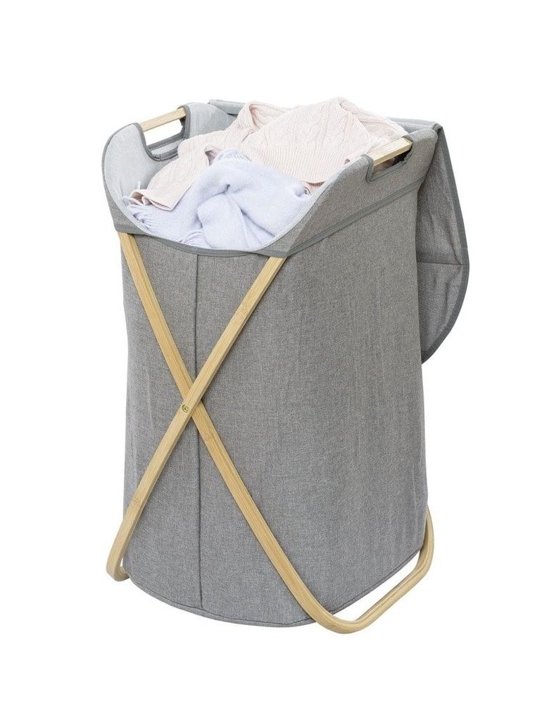 Kosz na pranie, Bahari, na składanym stelażu, 79 l, 68-46-40 cm