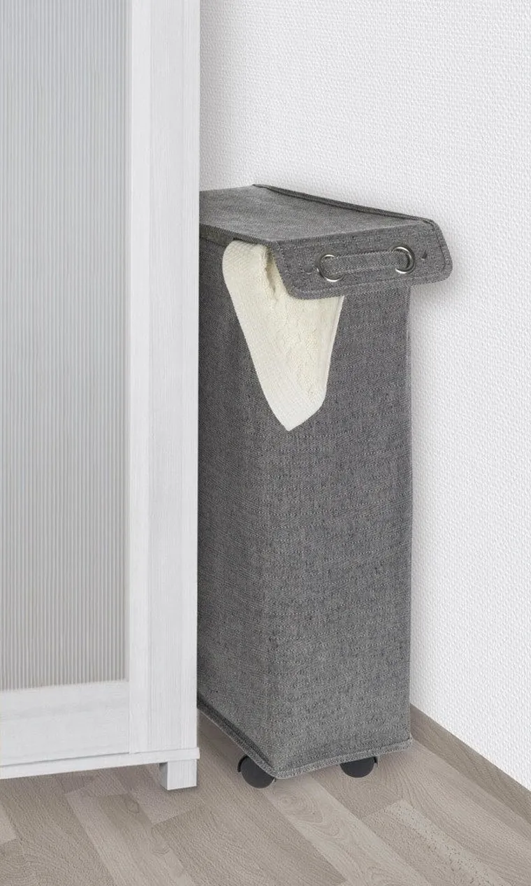 Kosz na pranie z pokrywą i kółkami, 43 l, 60-18.5-40 cm