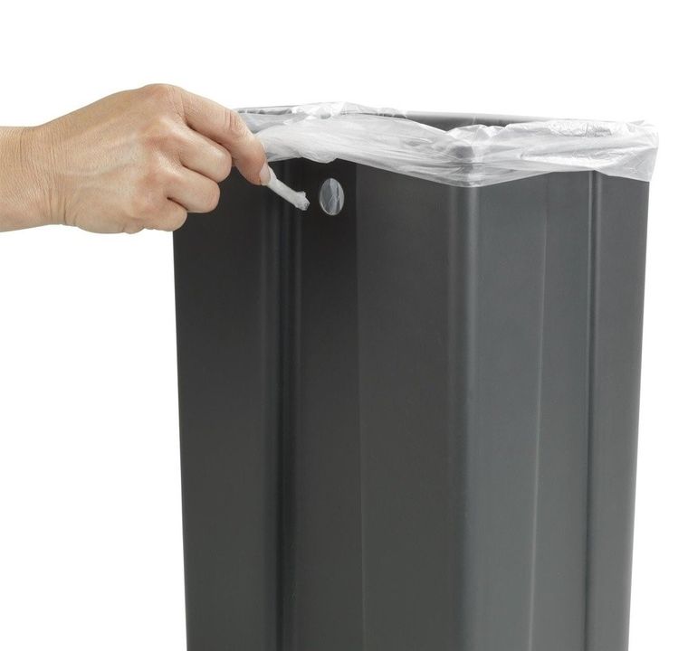 Kosz na śmieci, wiszący, szary, 12l