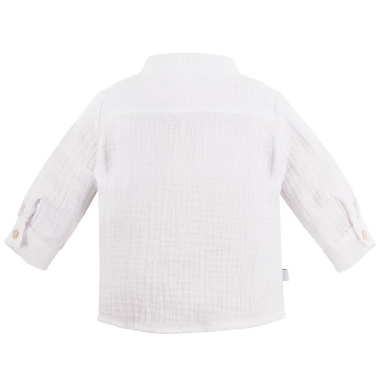 Koszula chłopięca z długim rękawem, biała, Eevi