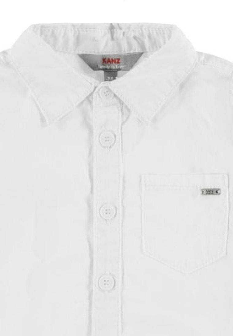 Koszula chłopięca z długim rękawem, biała, Kanz