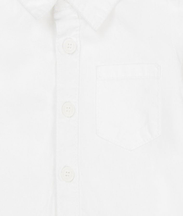 Koszula chłopięca z długim rękawem, biała, Kanz