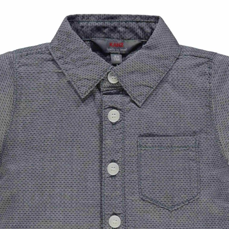 Koszula chłopięca z krótkim rękawem, szara, Kanz