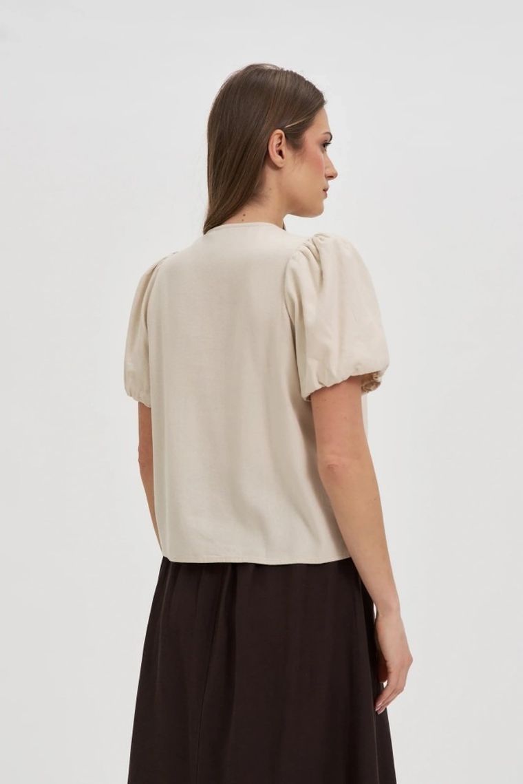 Koszula damska, beżowa, Moodo