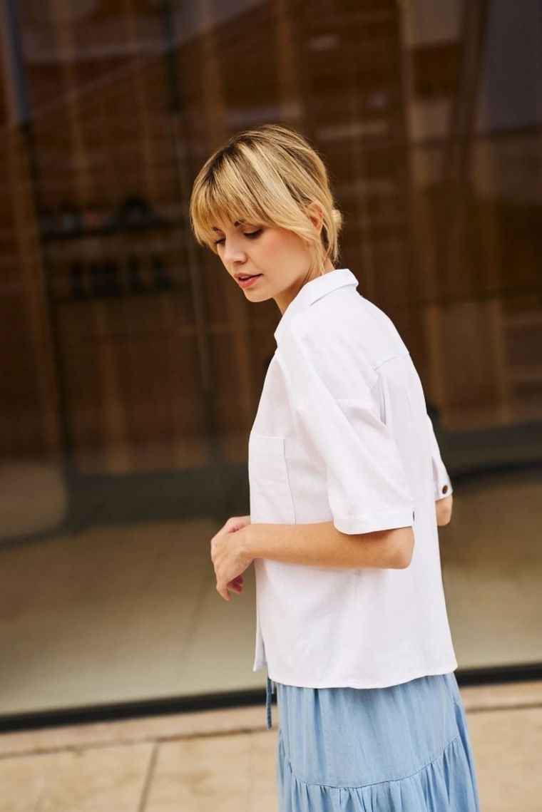 Koszula damska, biała, Moodo