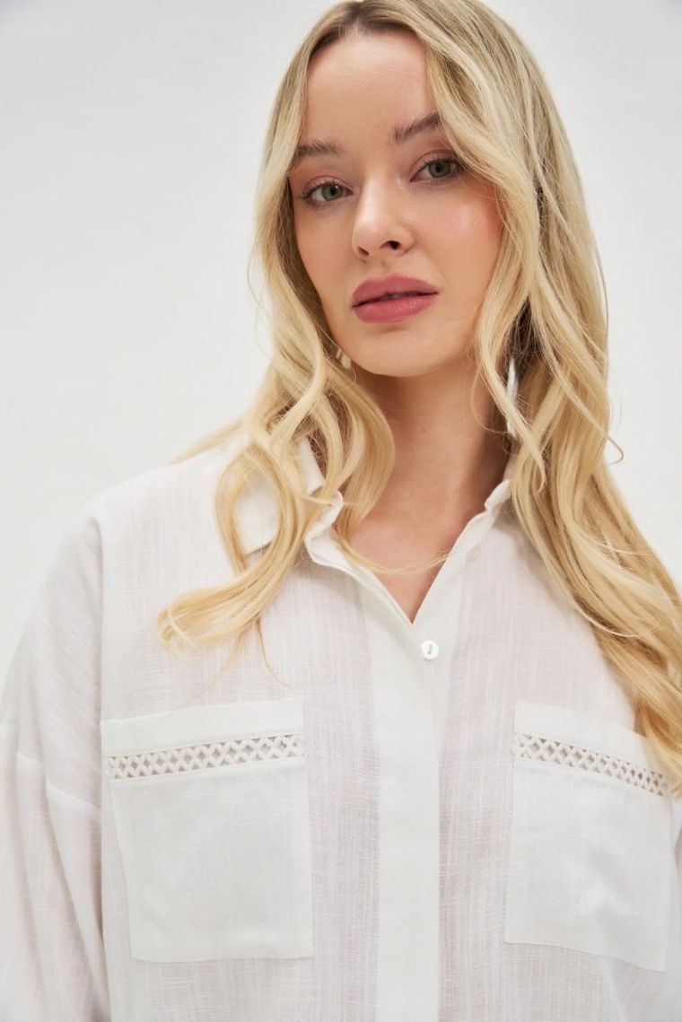 Koszula damska, biała, Moodo
