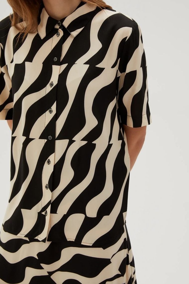 Koszula damska, czarna, Moodo