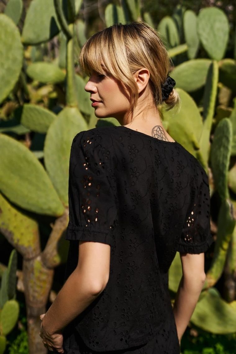 Koszula damska, czarna, Moodo