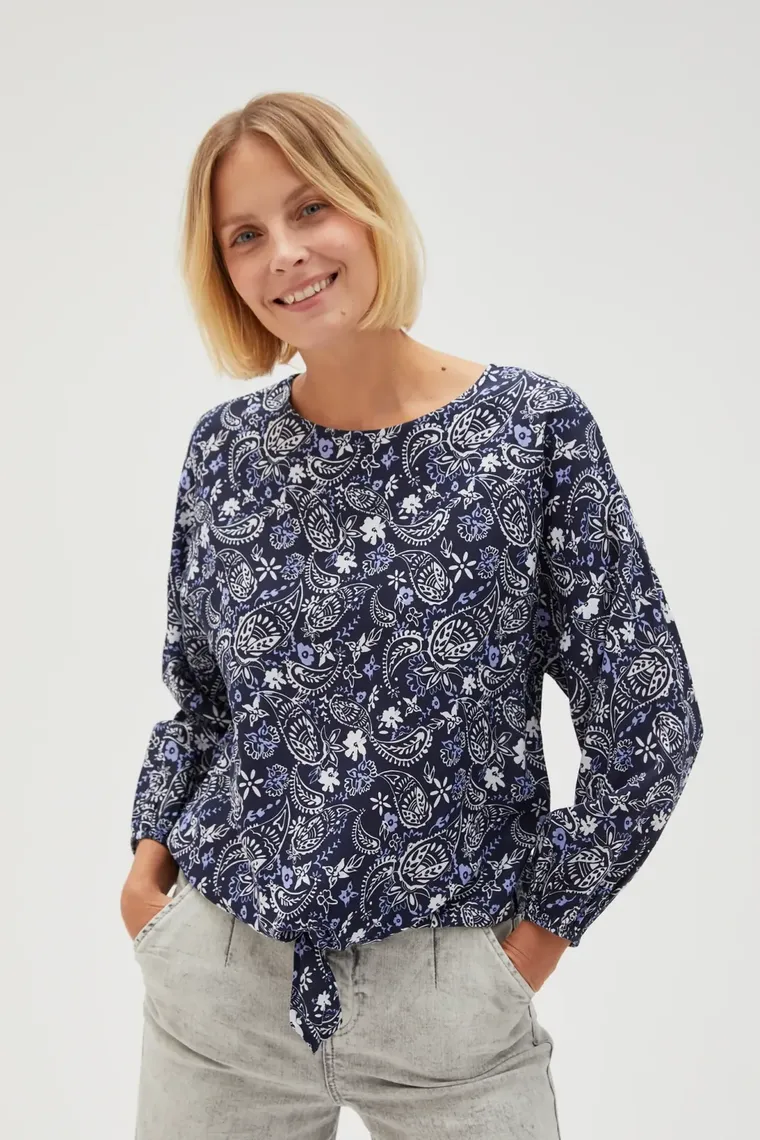 Koszula damska, granatowa, Moodo