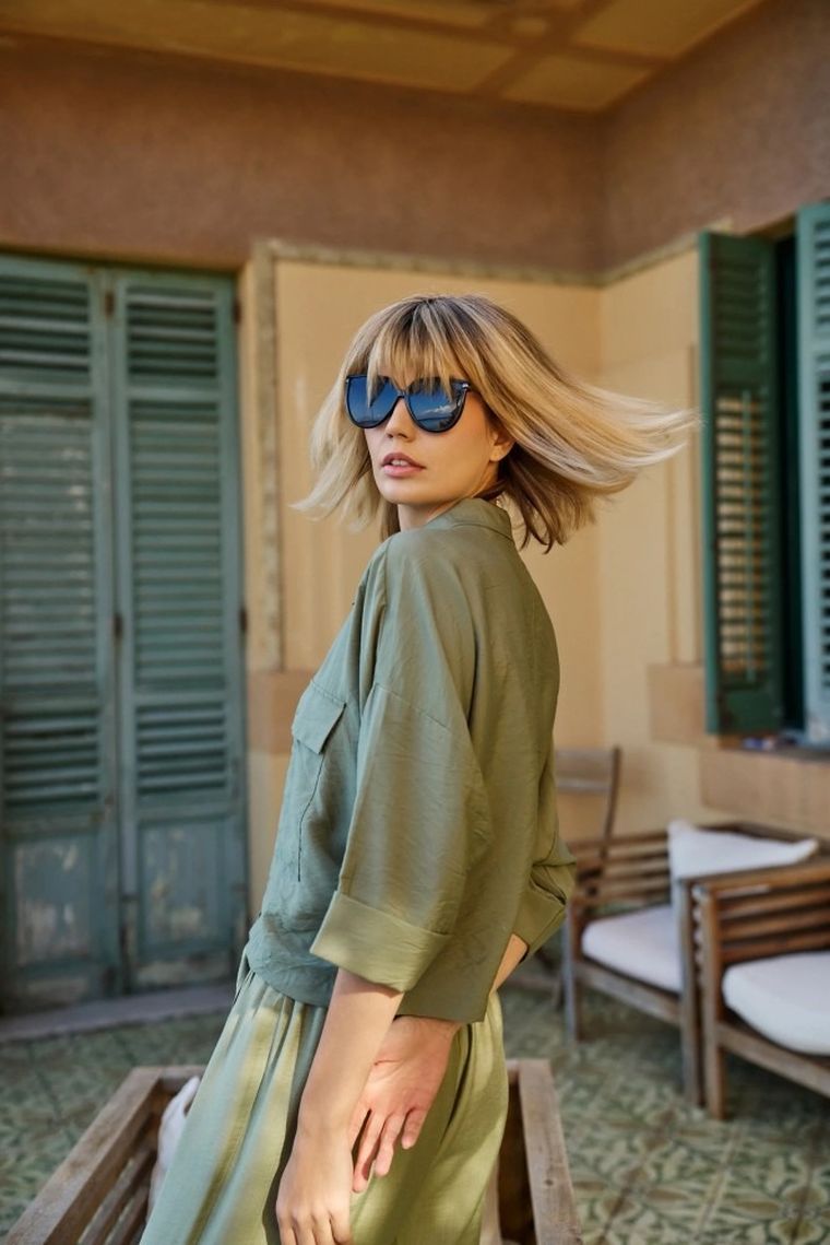 Koszula damska, khaki, Moodo