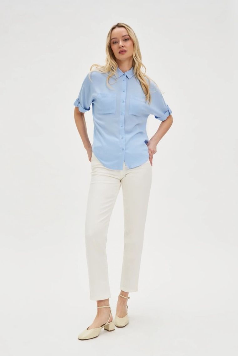 Koszula damska, niebieska, Moodo