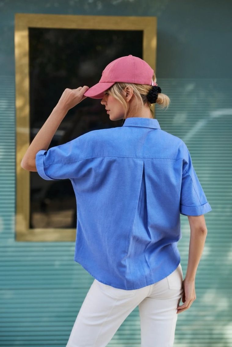 Koszula damska, niebieska, Moodo