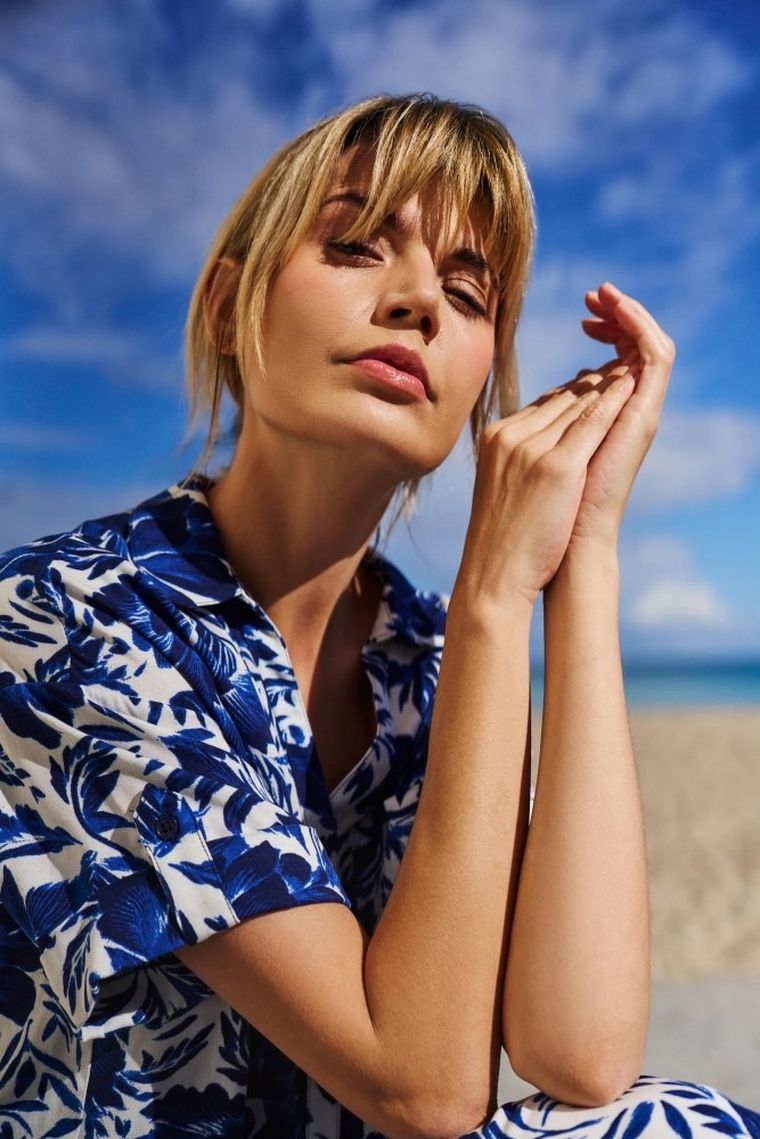 Koszula damska, niebieska, Moodo