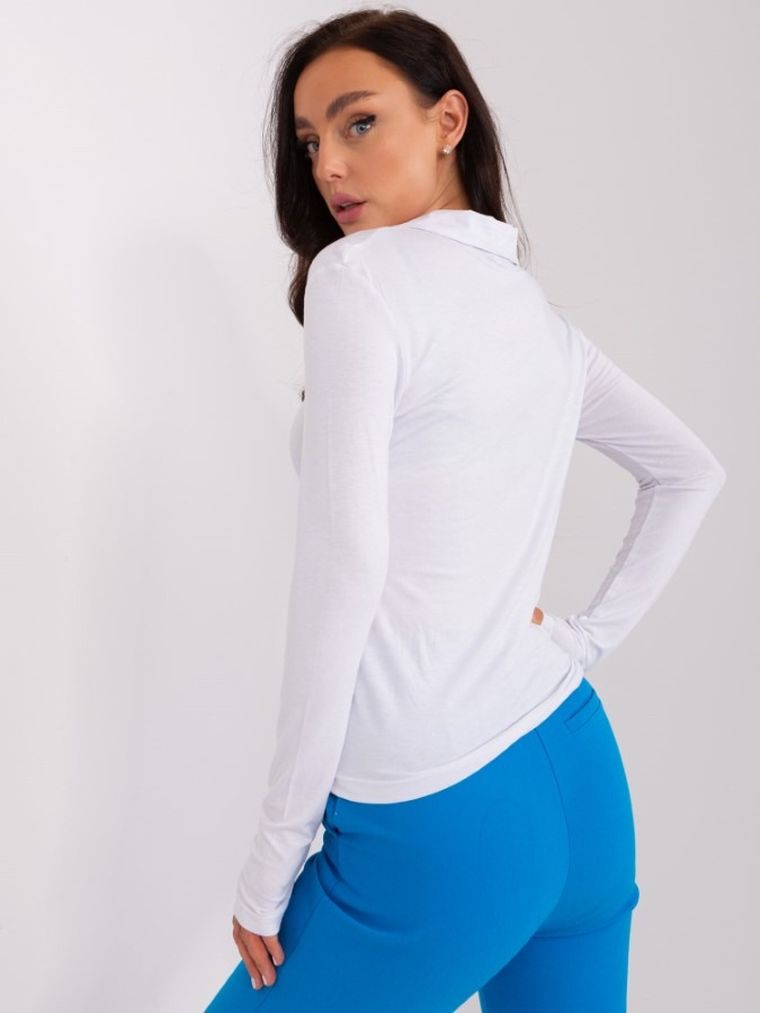 Koszula damska z długim rękawem, biała, Rue Paris