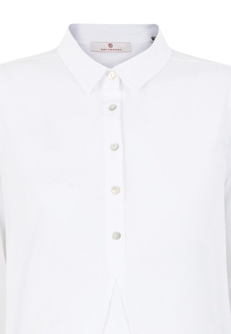 Koszula damska z długim rękawem, ciążowa, biała, Bellybutton