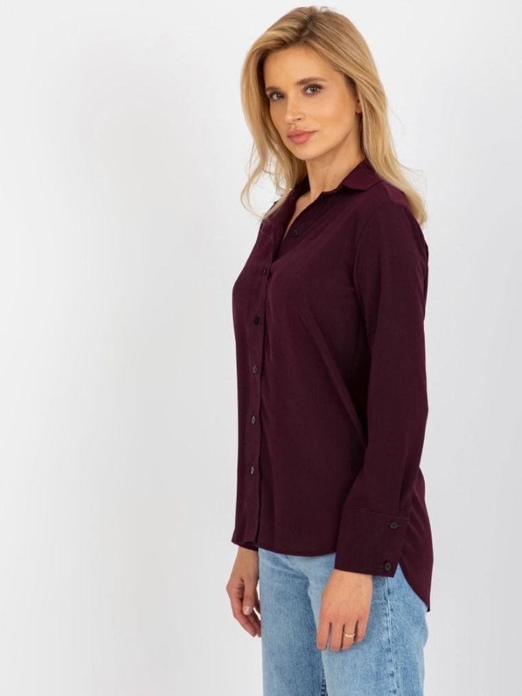 Koszula damska z długim rękawem, fioletowa, Lakerta