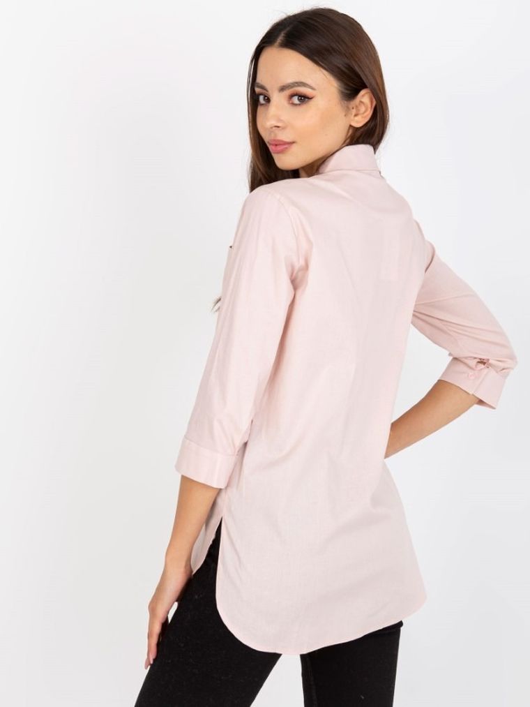 Koszula damska z długim rękawem, różowa, Lakerta