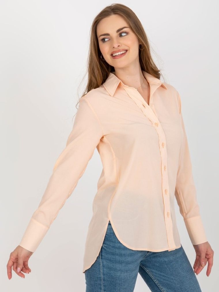 Koszula damska z długim rękawem, różowa, Lakerta