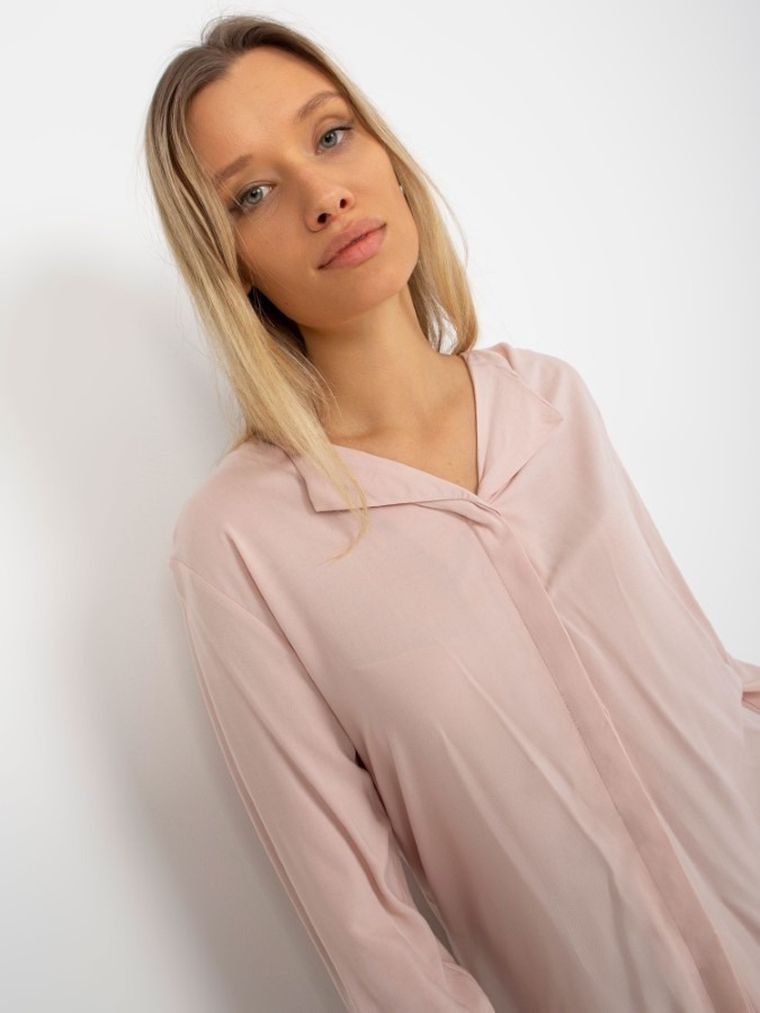 Koszula damska z długim rękawem, różowa, Sublevel