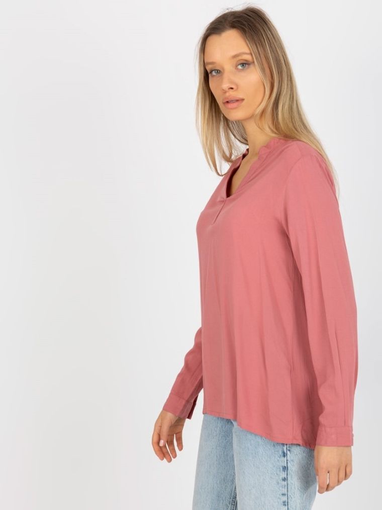 Koszula damska z długim rękawem, różowa, Sublevel