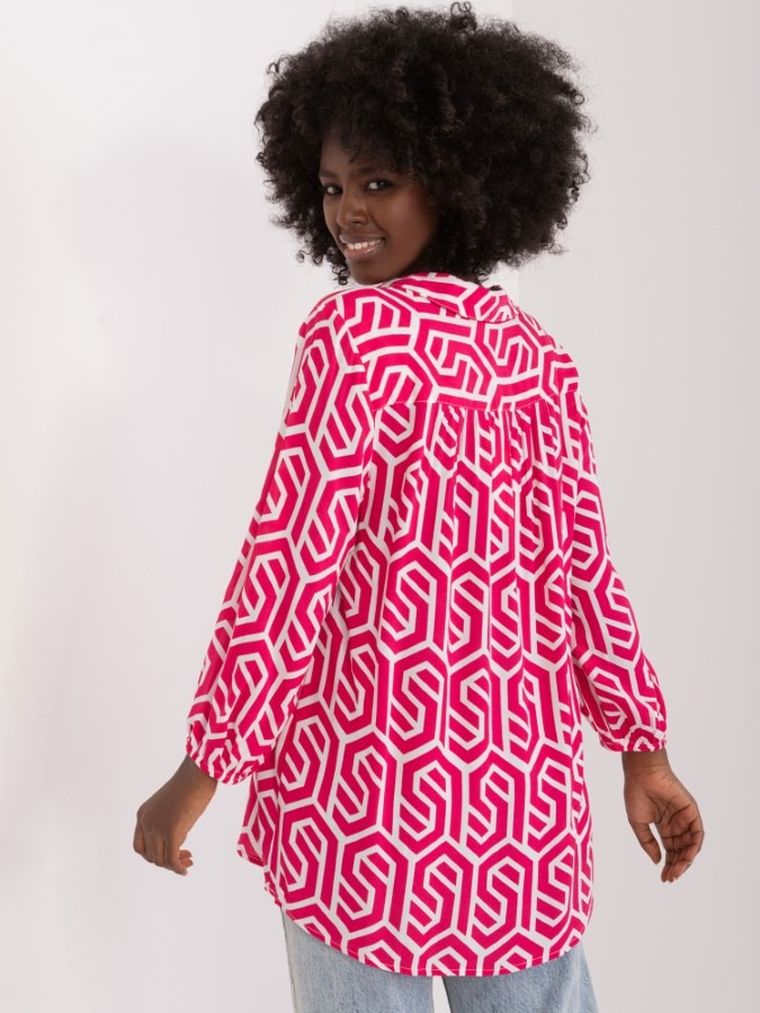 Koszula damska z długim rękawem, różowa, Sublevel