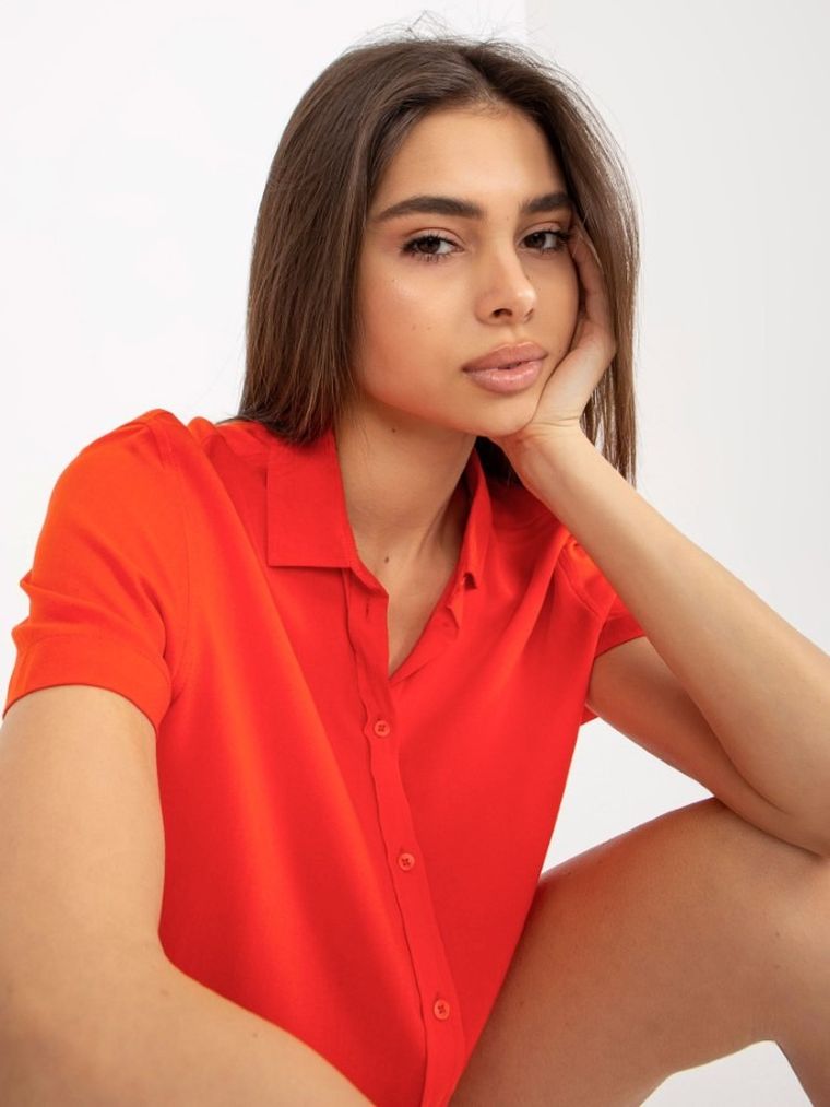 Koszula damska z krótkim rękawem, pomarańczowa, Sublevel