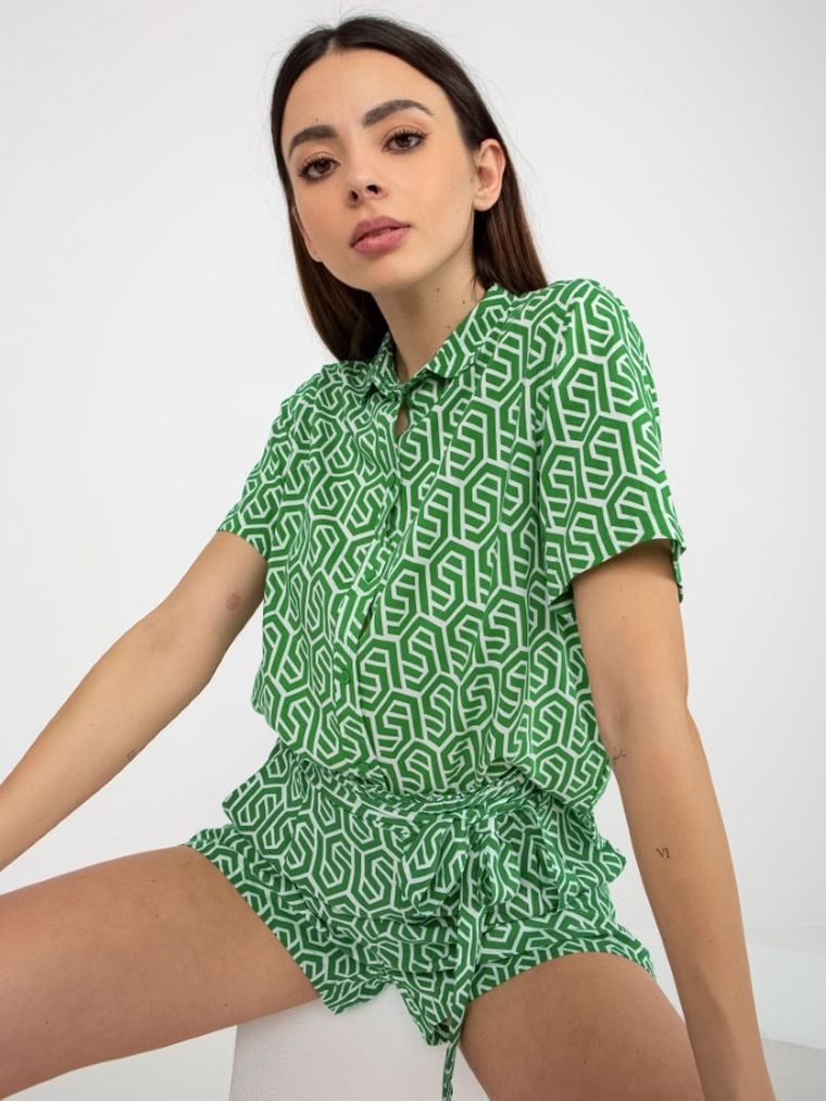 Koszula damska z krótkim rękawem, zielona, Sublevel