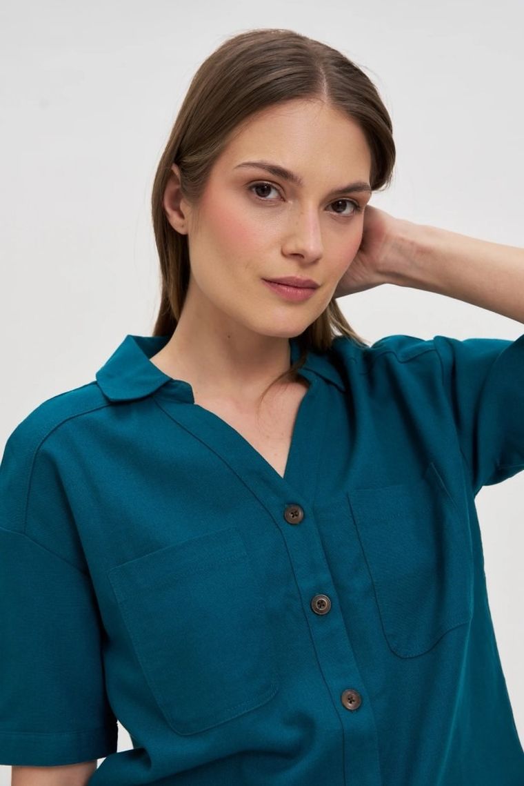 Koszula damska, zielona, Moodo