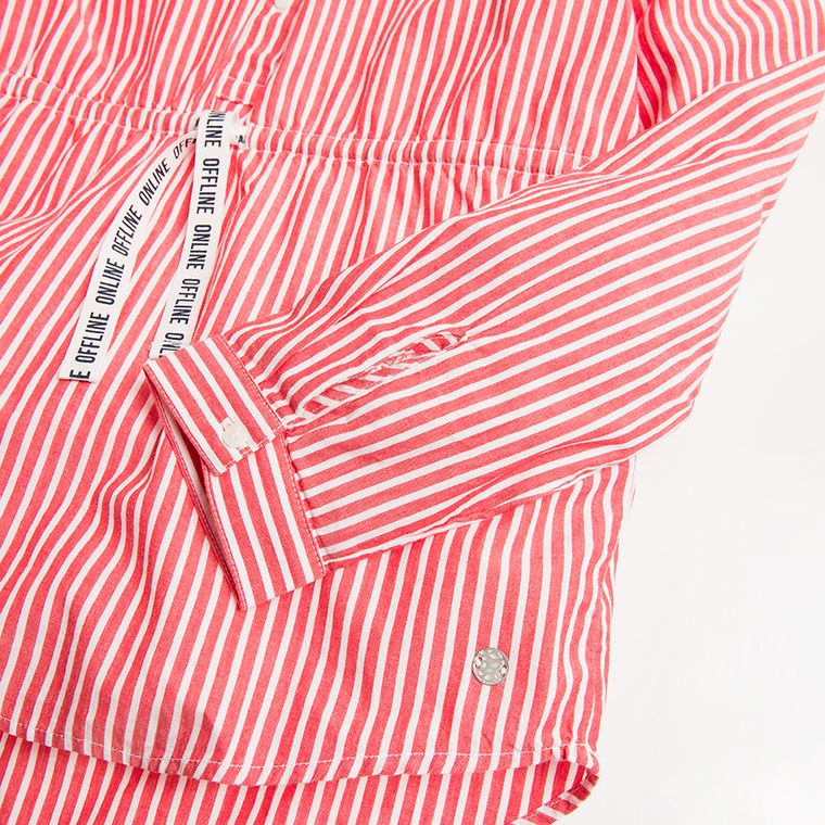 Koszula dziewczęca z długim rękawem, biało-czerwona, Tom Tailor