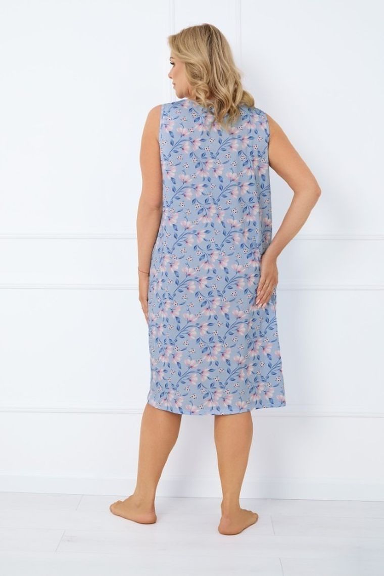 Koszula nocna damska bez rękawów, niebieska, Italian Fashion