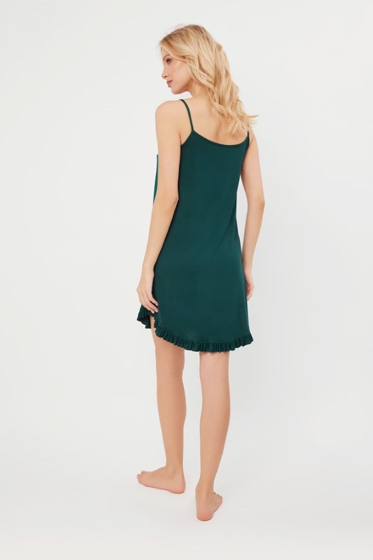 Koszula nocna damska na ramiączka, zielona, Styl, Italian Fashion