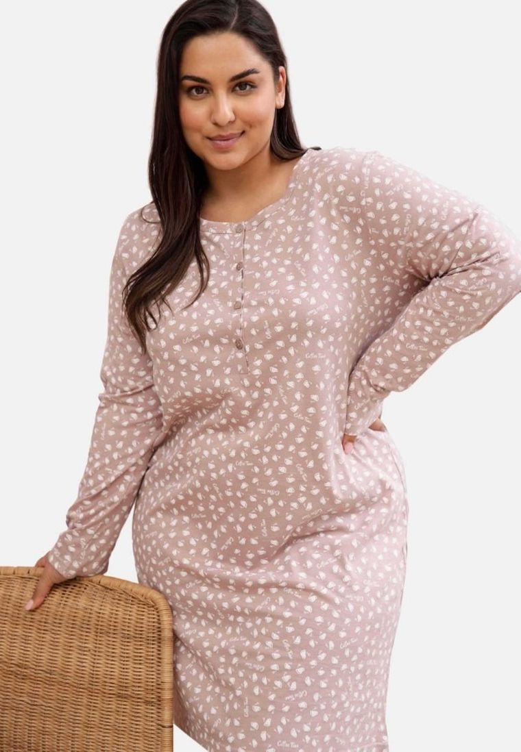 Koszula nocna damska z długim rękawem, plus size, mix, Taro