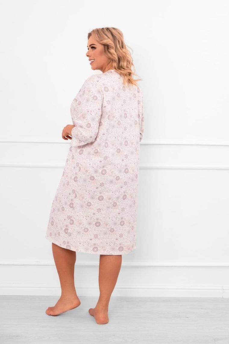 Koszula nocna damska z rękawem 3/4, biała, Italian Fashion