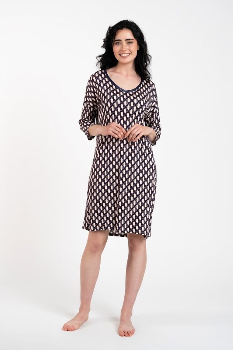 Koszula nocna damska z rękawem 3/4, mix, Milda, Italian Fashion