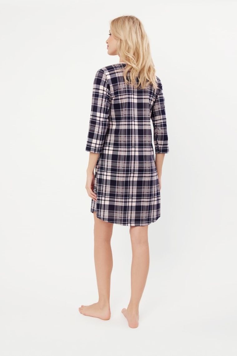 Koszula nocna damska z rękawem 3/4, szara, Dona, Italian Fashion