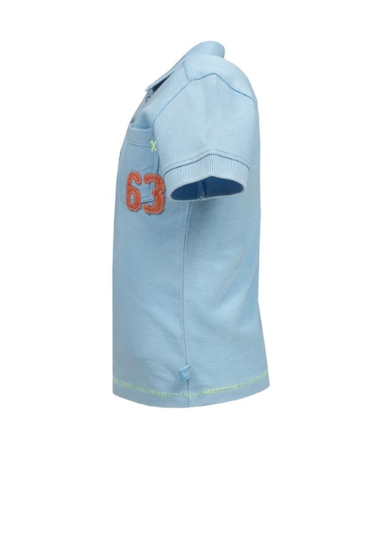 Koszulka polo chłopięca z krótkim rękawem, niebieska, Lief