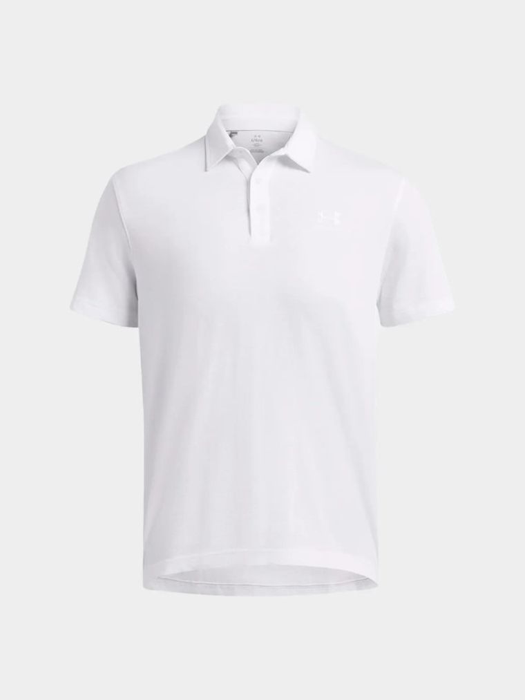 Koszulka polo męska z krótkim rękawem, biała, Under Armour