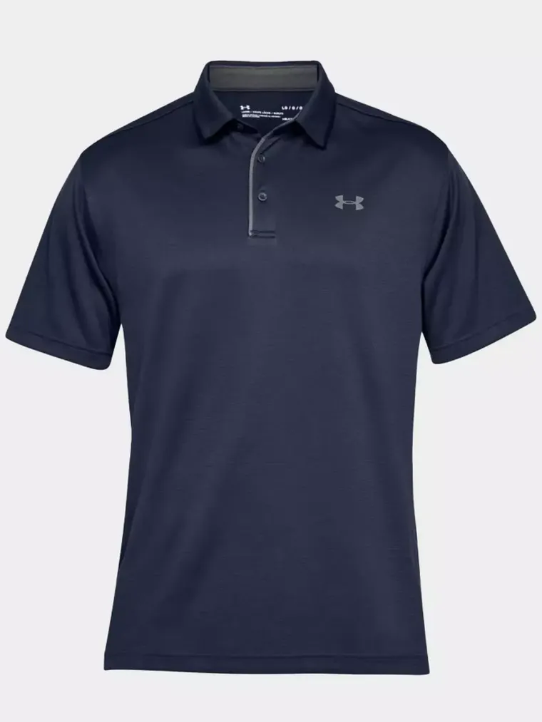 Koszulka polo męska z krótkim rękawem, granatowa, Under Armour Tech Polo